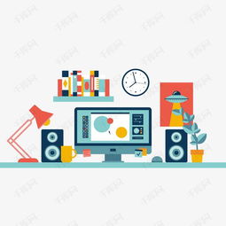千库网免费高清素材推荐 矢量电脑桌PSD，动画设计新灵感