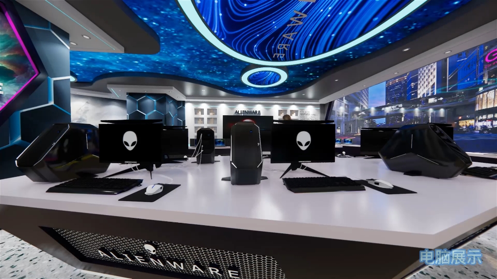 Alienware电脑专卖店空间设计漫游动画